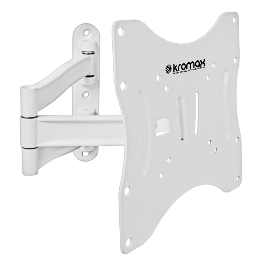 Поворотно-наклонный кронштейн для телевизоров от 24 до 40" дюймов Kromax TECHNO-3 White