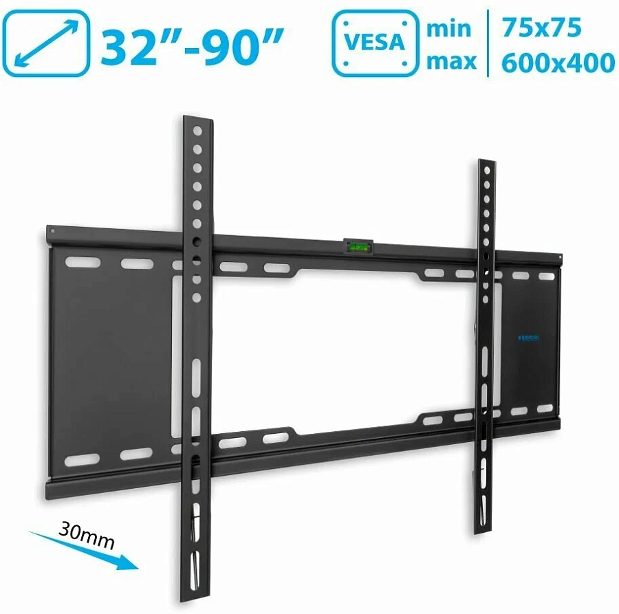 Фиксированный кронштейн для телевизоров от 55"до 90" дюймов Kromax IDEAL-101 Black
