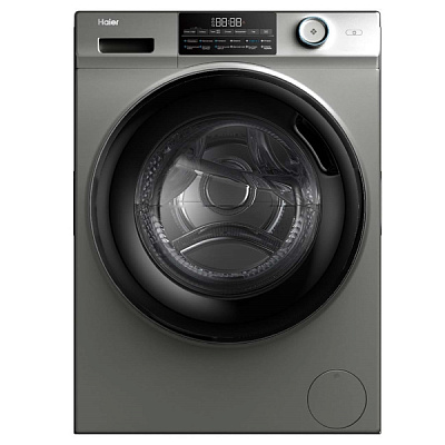 Стиральная машина узкая Haier HW60-BP12959ASE, серебристый/черный